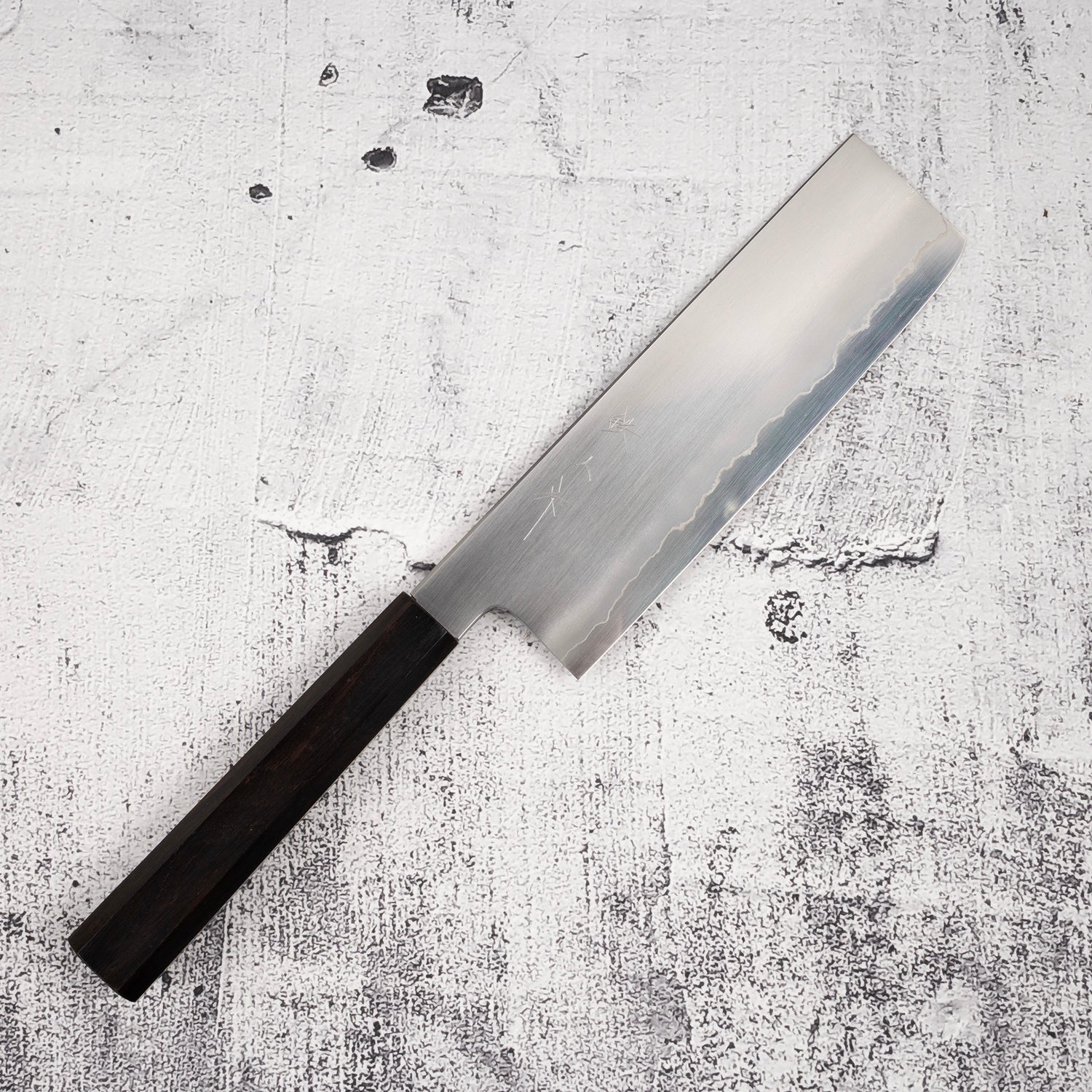 Tetsujin Ginsan Ukiba Nakiri 180mm Ebony Handle