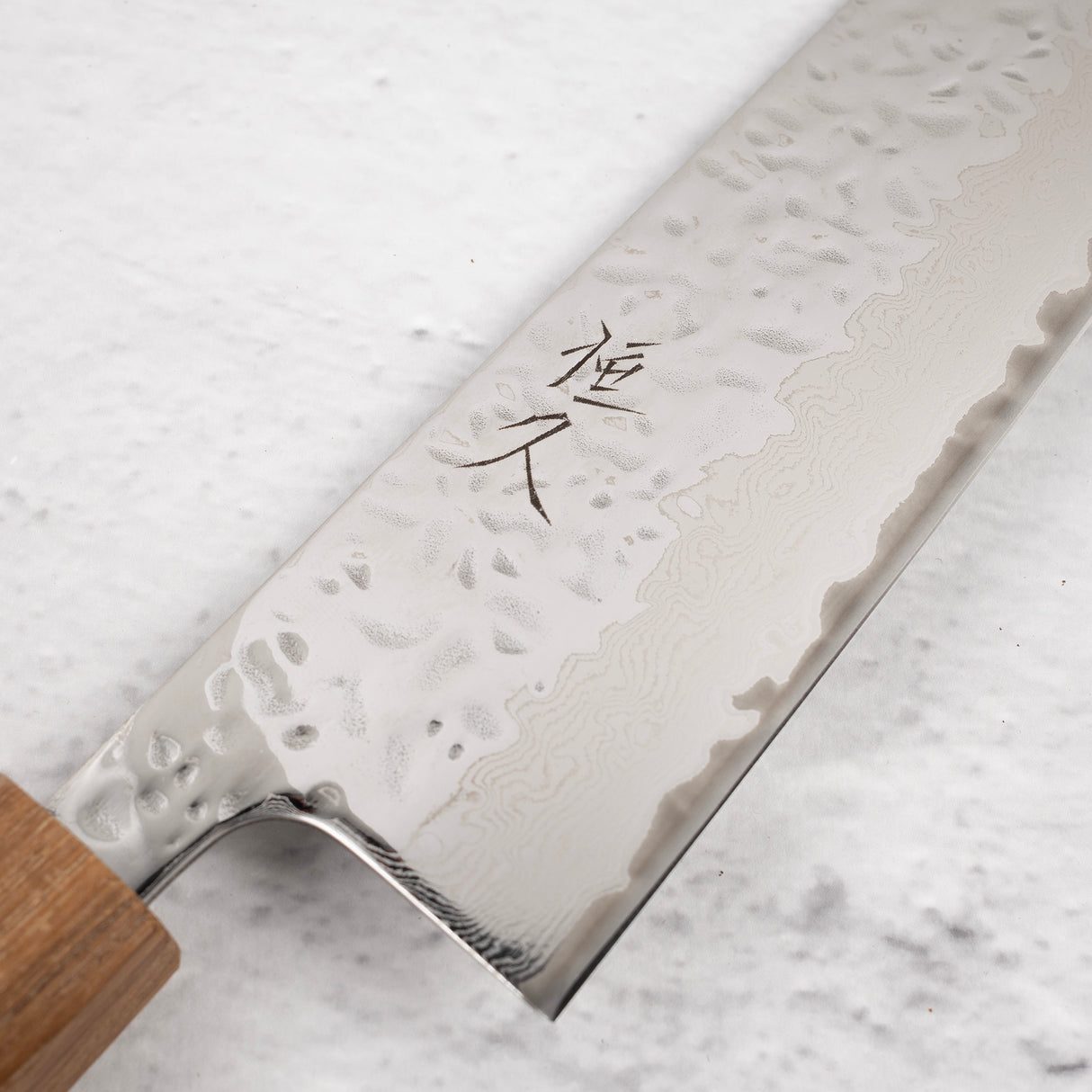 Tsunehisa AUS10 Tsuchime Damascus K-tip Gyuto (Kiritsuke) 240 毫米