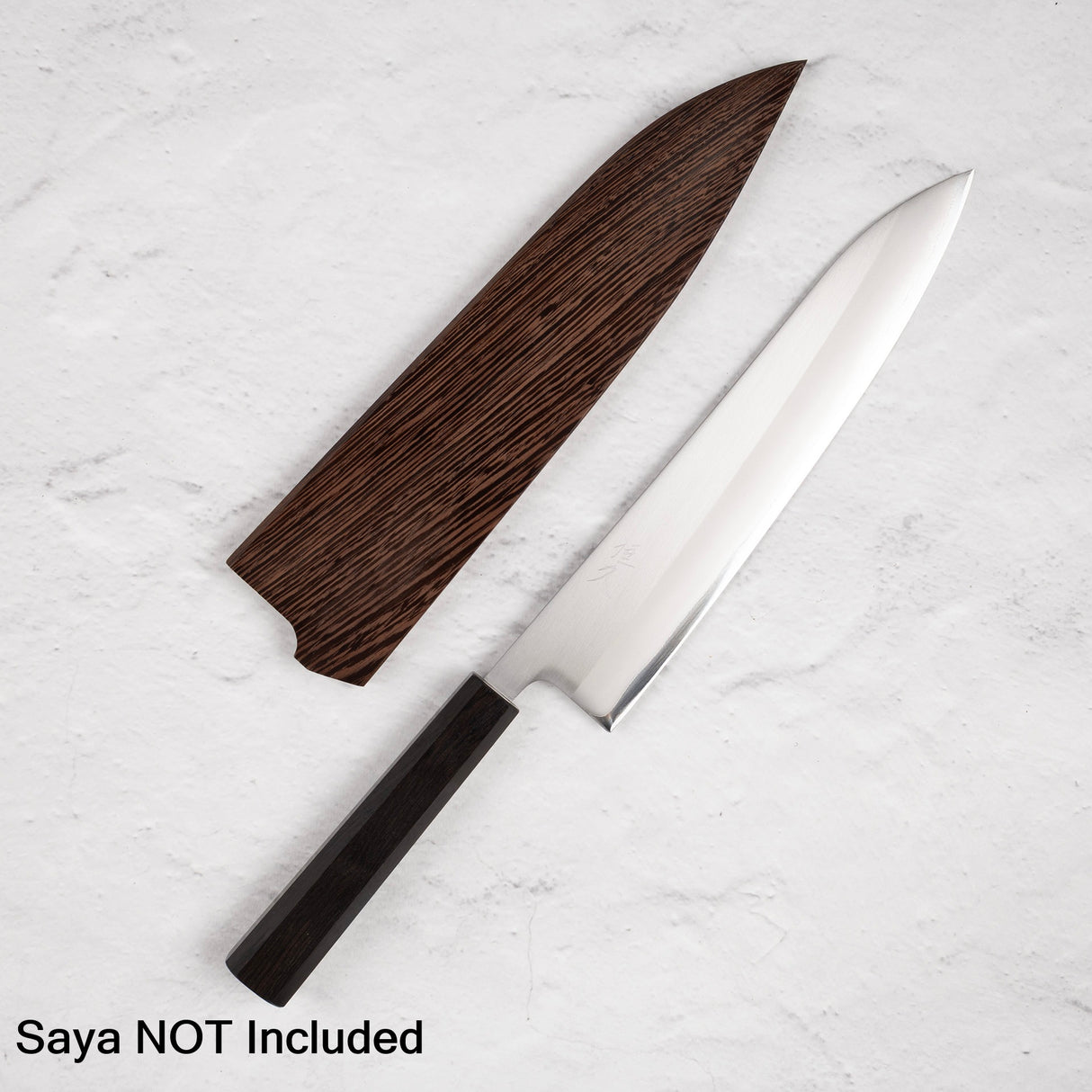 Tsunehisa White 1 不銹鋼包覆 Kasumi Gyuto 240 毫米黑檀木手柄