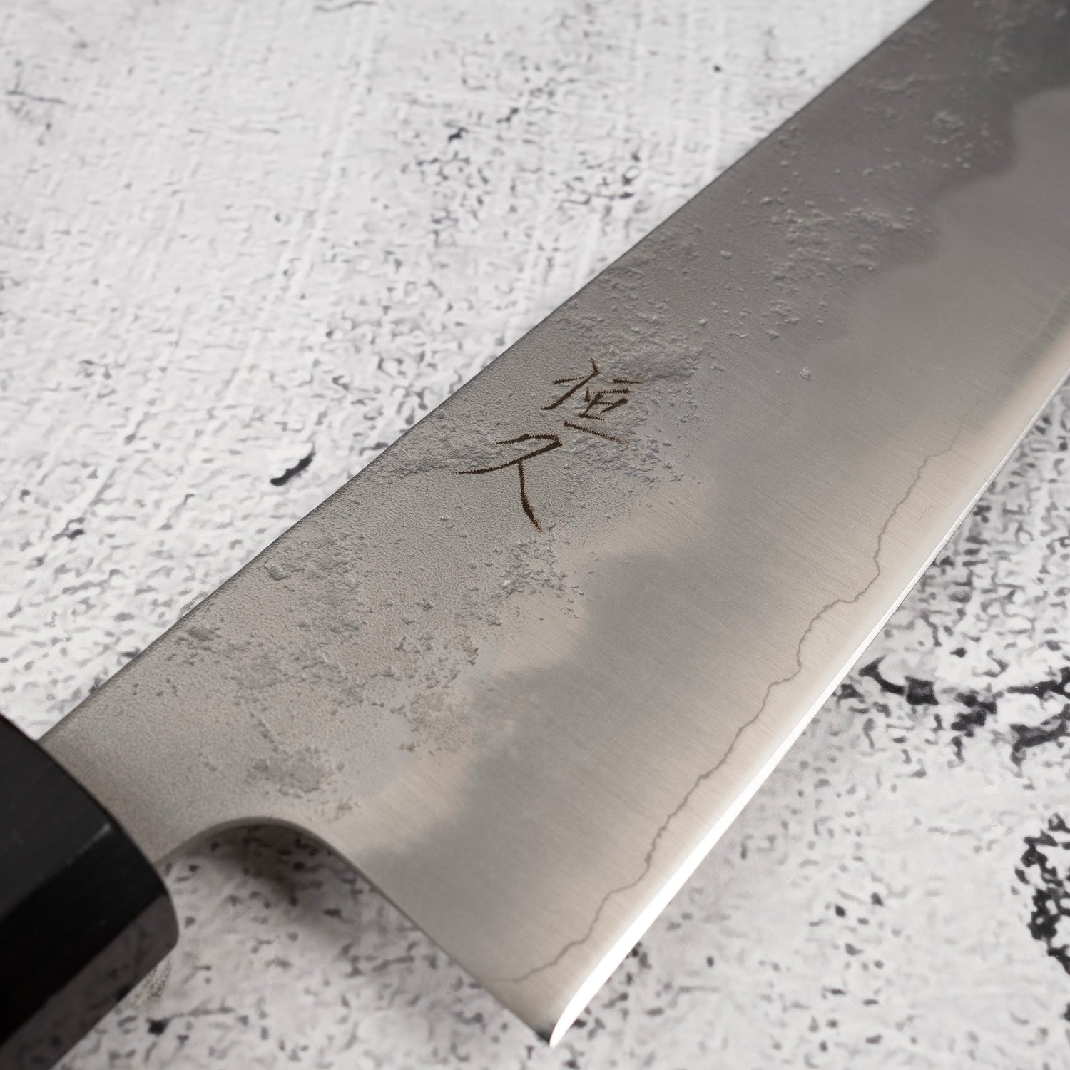Tsunehisa Ginsan Nashiji Bunka 180mm Ebony Handle