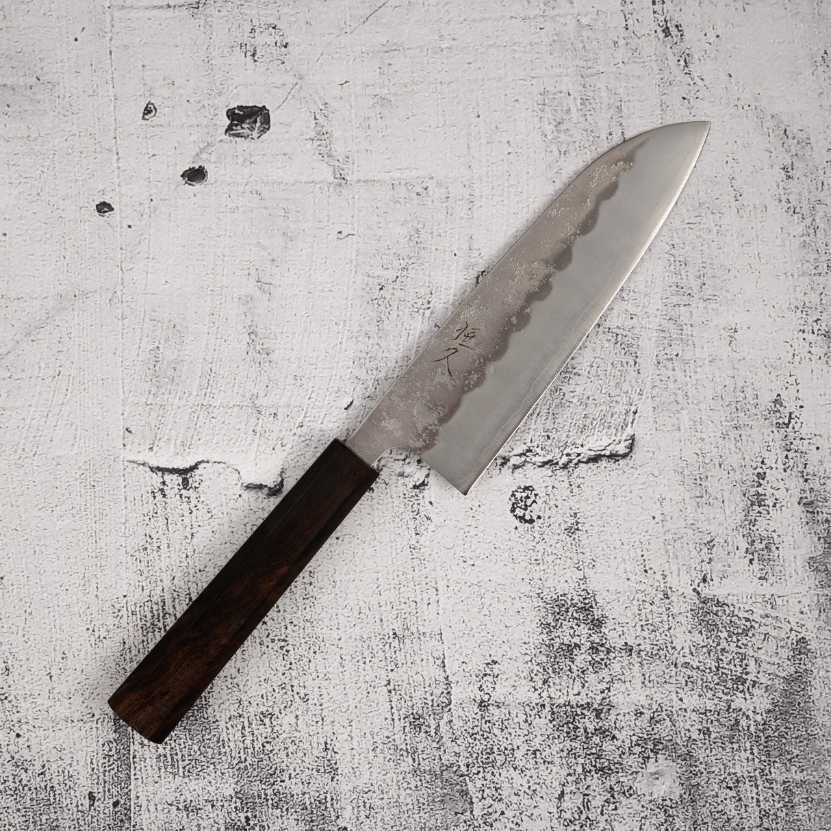 Tsunehisa Ginsan Nashiji Santoku 165mm Ebony Handle