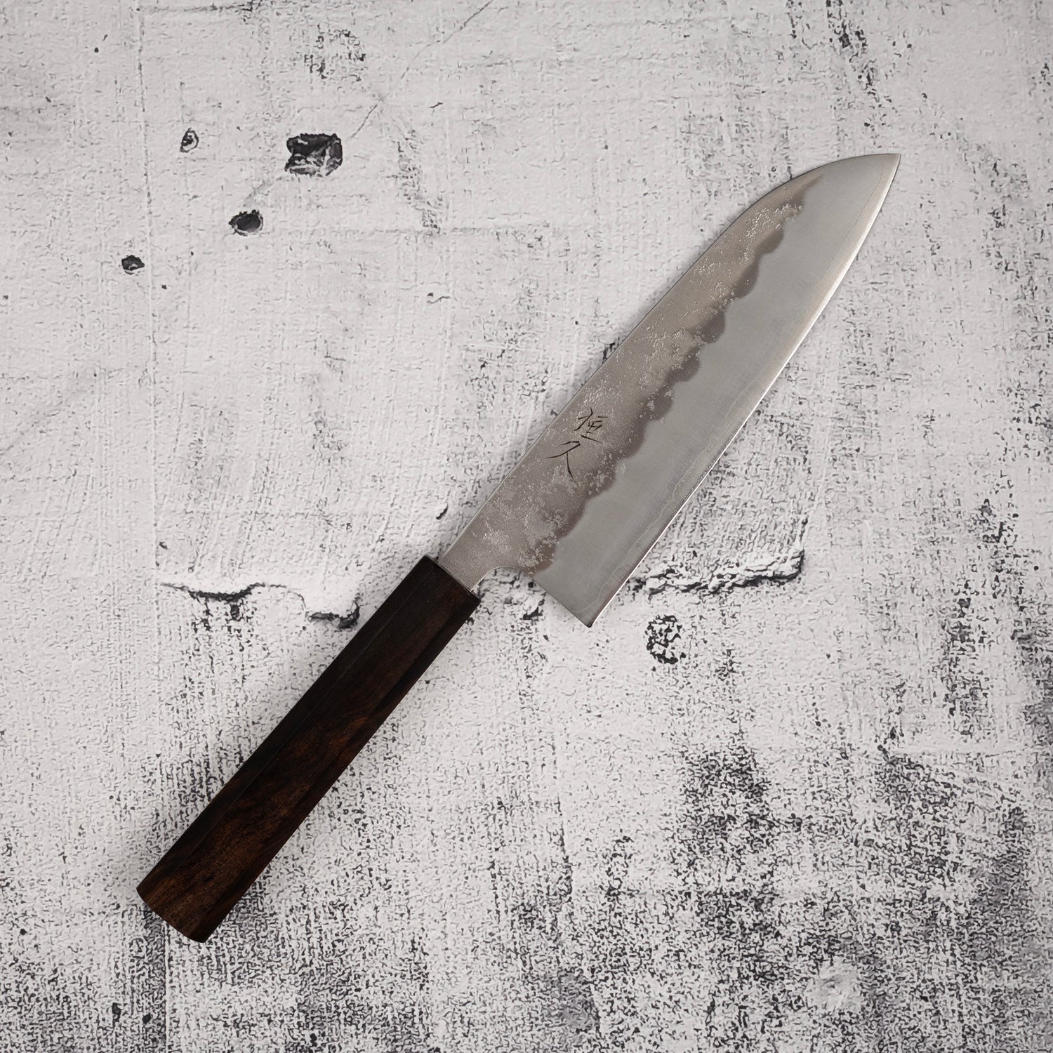 Tsunehisa Ginsan Nashiji Santoku 165mm Ebony Handle