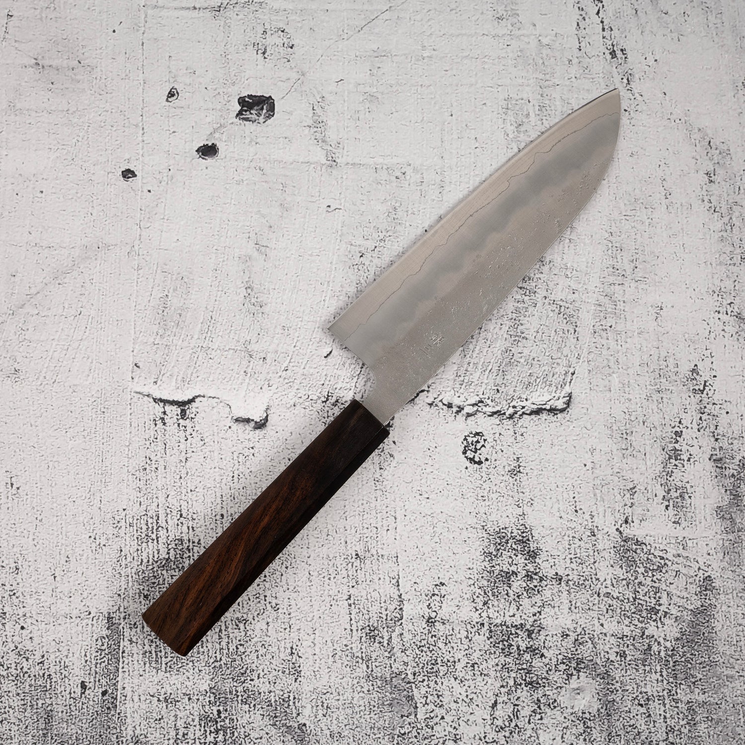 Tsunehisa Ginsan Nashiji Santoku 165mm Ebony Handle