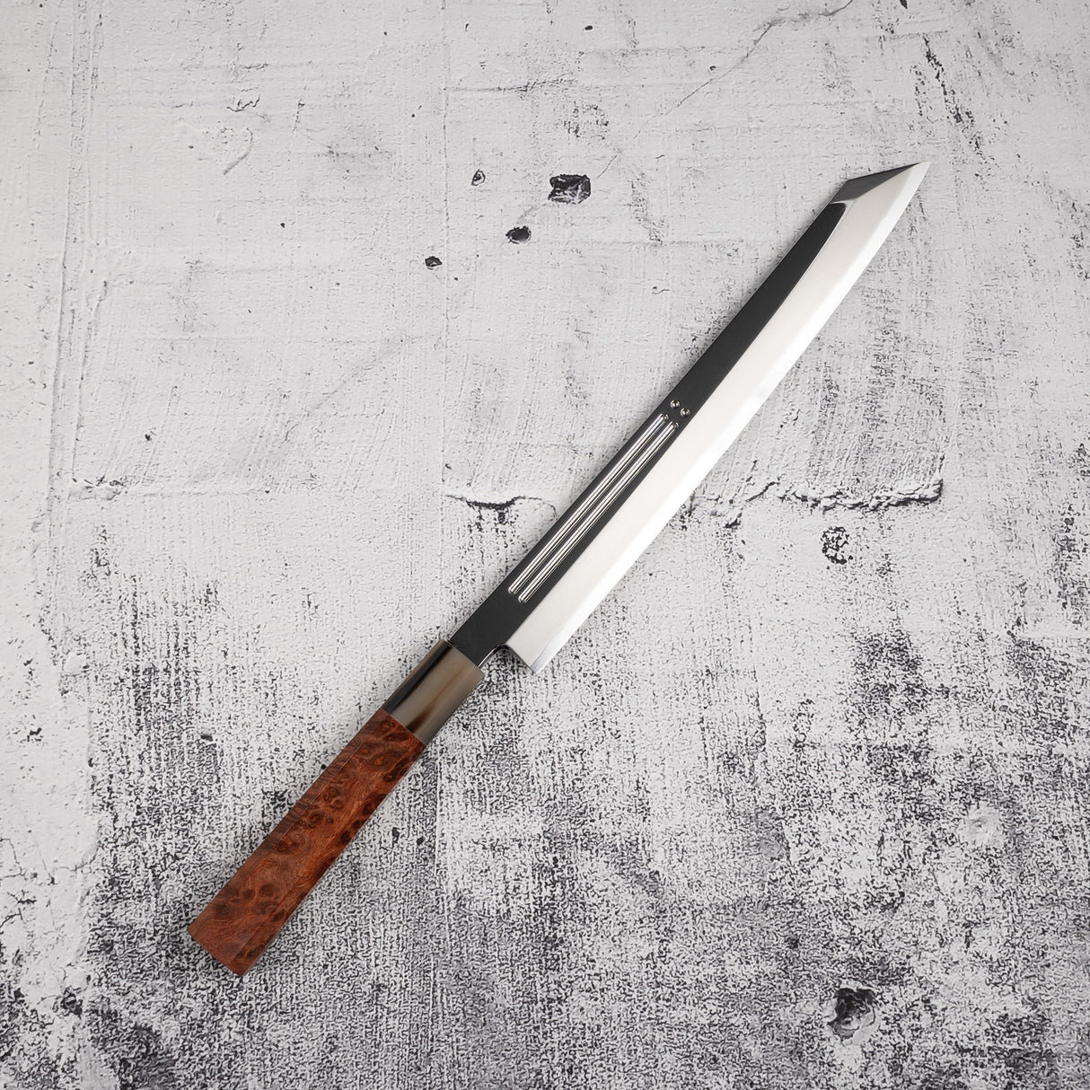 Yoshihiro Ginsan Double Fuller K-tip Yanagiba 270mm Amboyna