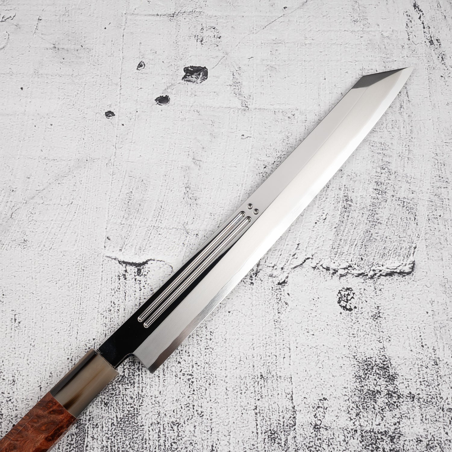 Yoshihiro Ginsan Double Fuller K-tip Yanagiba 270mm Amboyna