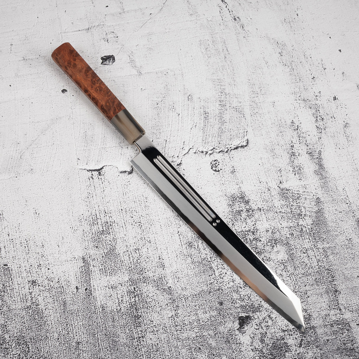 Yoshihiro Ginsan Double Fuller K-tip Yanagiba 270mm Amboyna