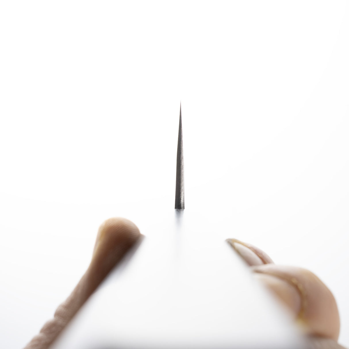 Yoshikane White 2 KU Nashiji Santoku 165mm Stainless Clad Ebony