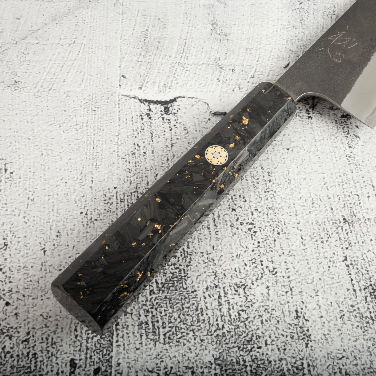 Yoshikane White 2 KU Nashiji K-tip Gyuto 210mm Carbon Fiber Handle
