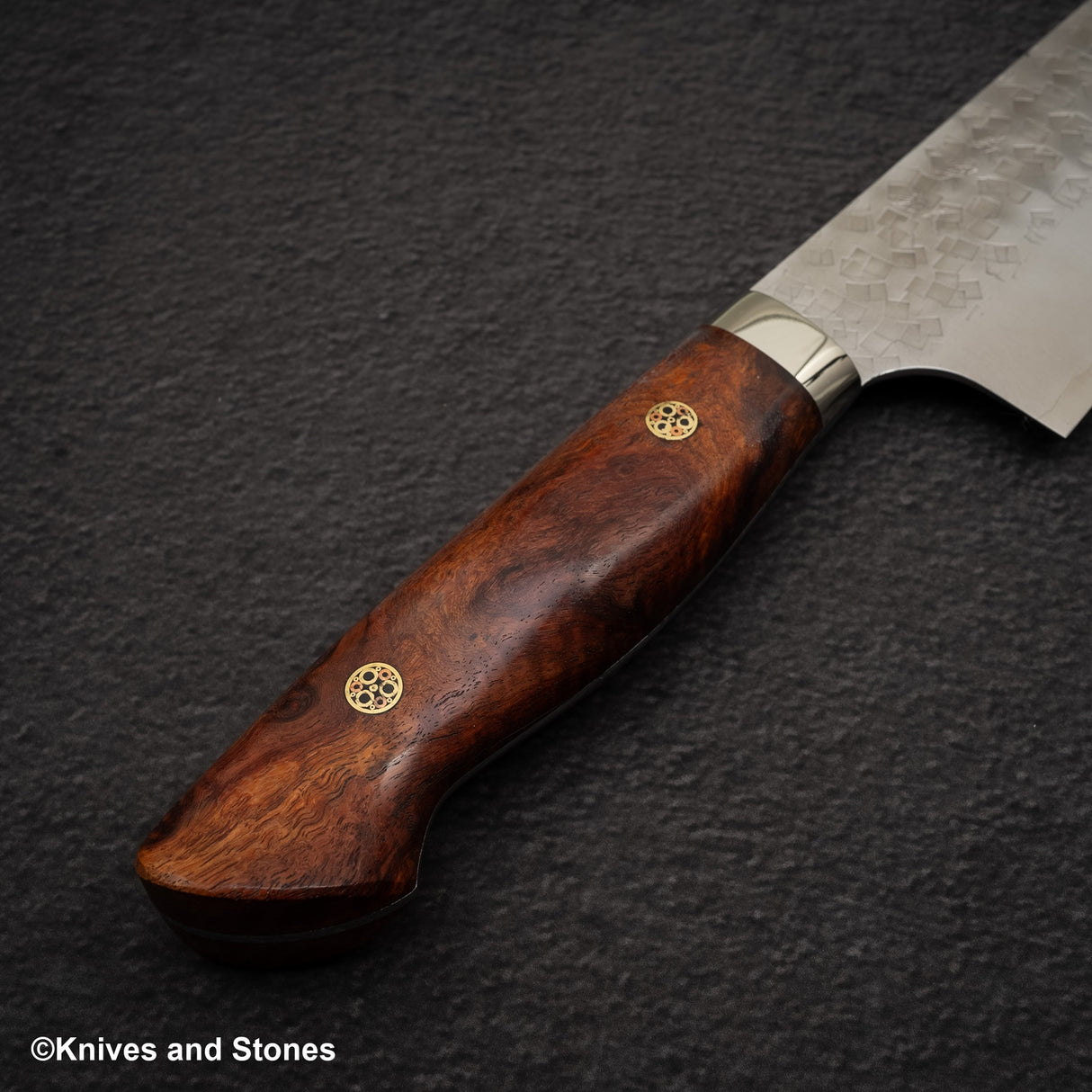 加藤佳美 SG2 Minamo Bunka 180mm Amboyna Burl Western、Shikakkei Tsuchime