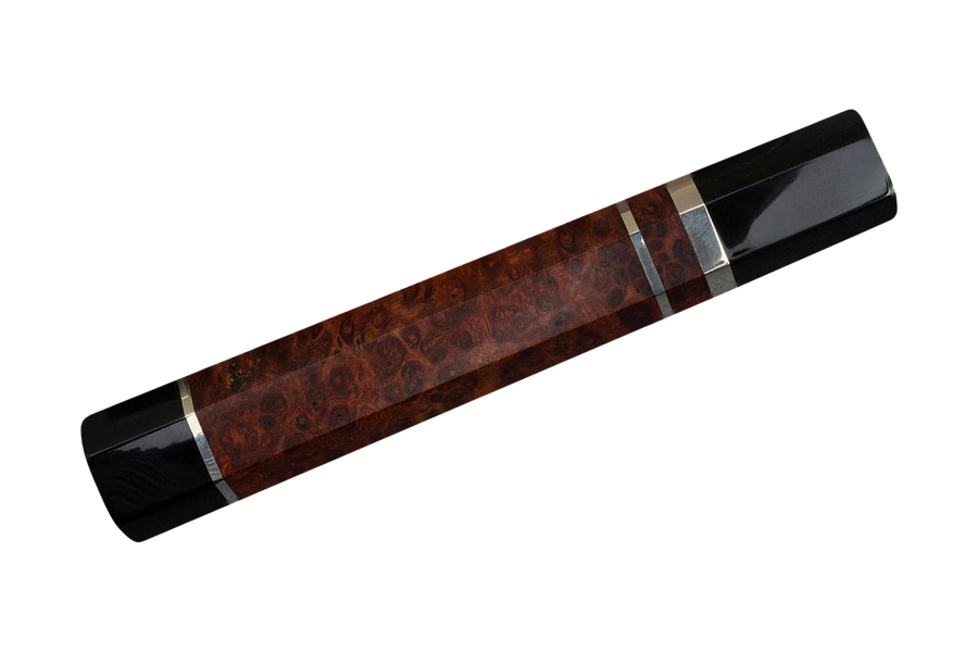 Triple Spacer Amboyna Burl handle