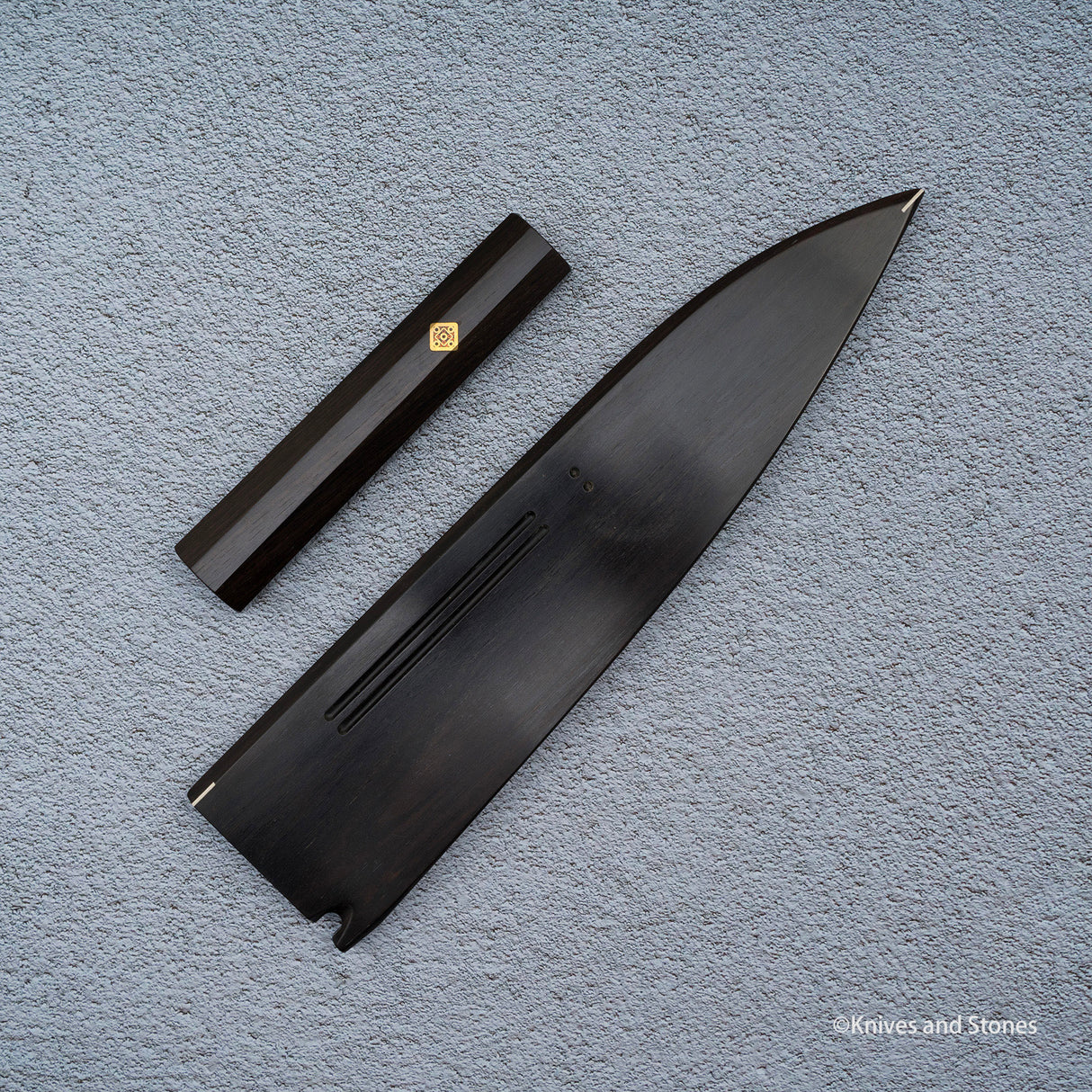 K&S 磁性 240 毫米牛刀刀鞘及刀柄套裝 穩定捲曲楓木/烏木