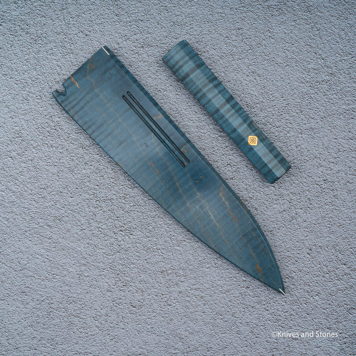 K&S 磁性 240 毫米牛刀刀鞘及刀柄套裝 穩定捲曲楓木/烏木