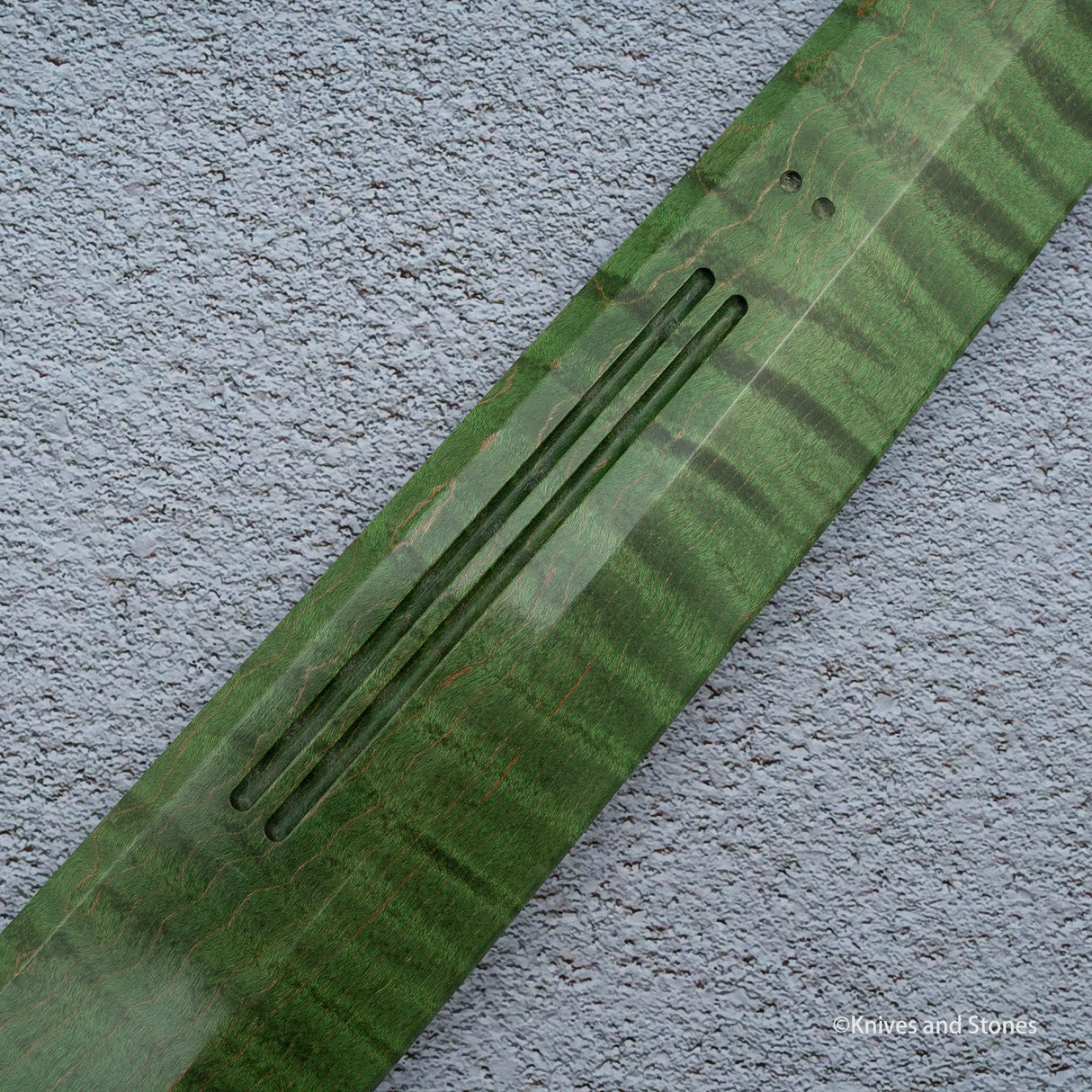 K&S 磁性 Kiritsuke Yanagiba Saya 和手柄套裝 穩定捲曲楓木 / 烏木 / 玫瑰木