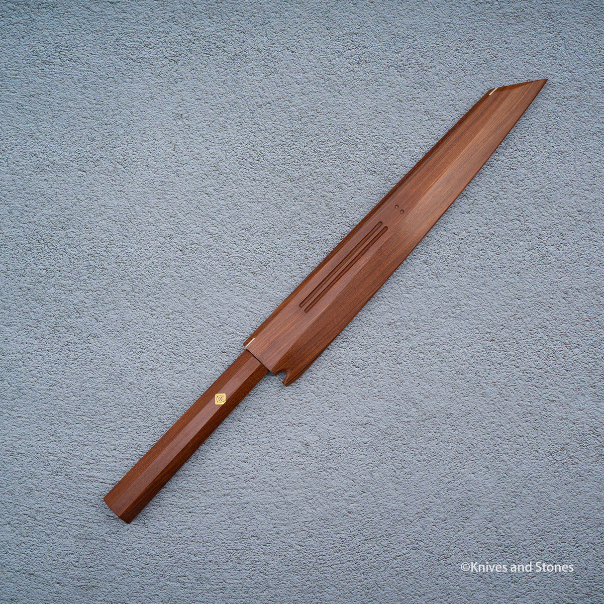 K&S 磁性 Kiritsuke Yanagiba Saya 和手柄套裝 穩定捲曲楓木 / 烏木 / 玫瑰木