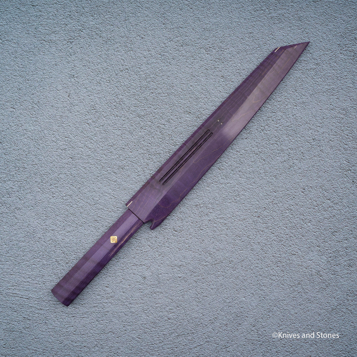 K&S 磁性 Kiritsuke Yanagiba Saya 和手柄套裝 穩定捲曲楓木 / 烏木 / 玫瑰木