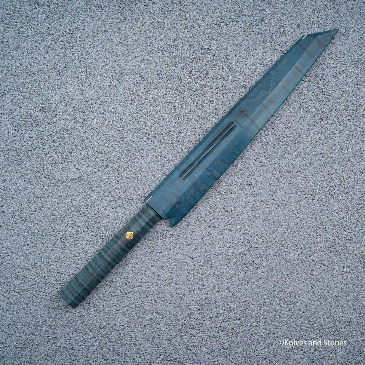 K&S 磁性 Kiritsuke Yanagiba Saya 和手柄套裝 穩定捲曲楓木 / 烏木 / 玫瑰木