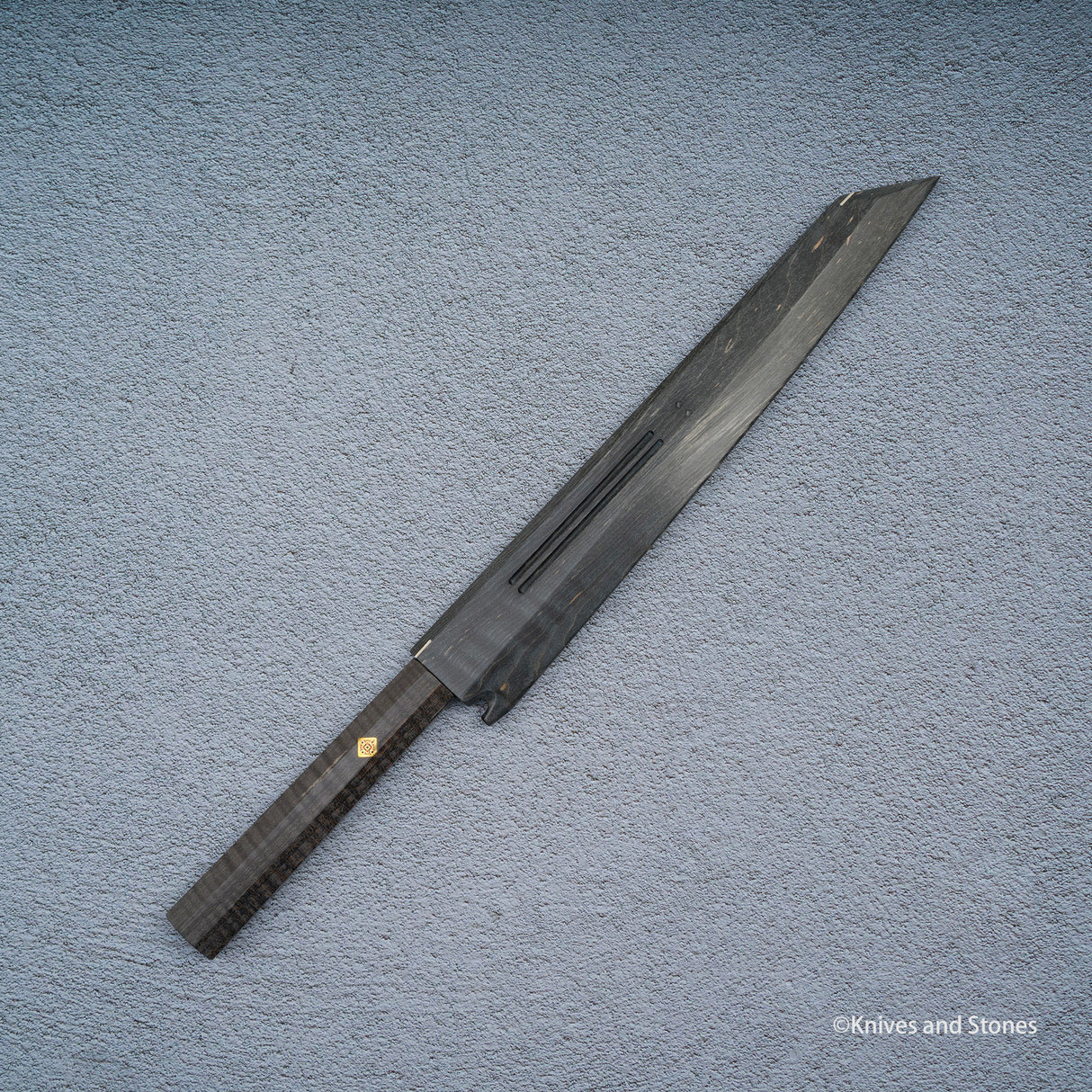 K&S 磁性 Kiritsuke Yanagiba Saya 和手柄套裝 穩定捲曲楓木 / 烏木 / 玫瑰木