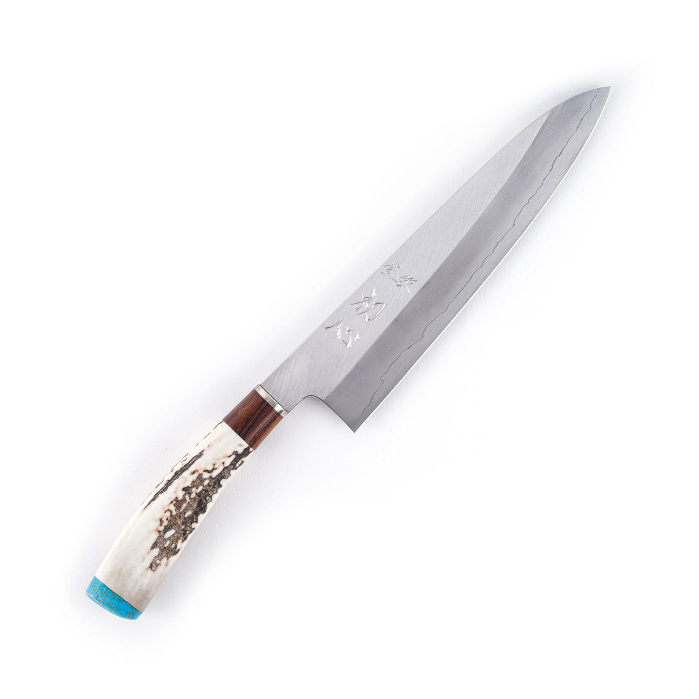 Nakagawa Ginsan Wide-bevel Gyuto 210 mm Stag Bone Handle Special Edition