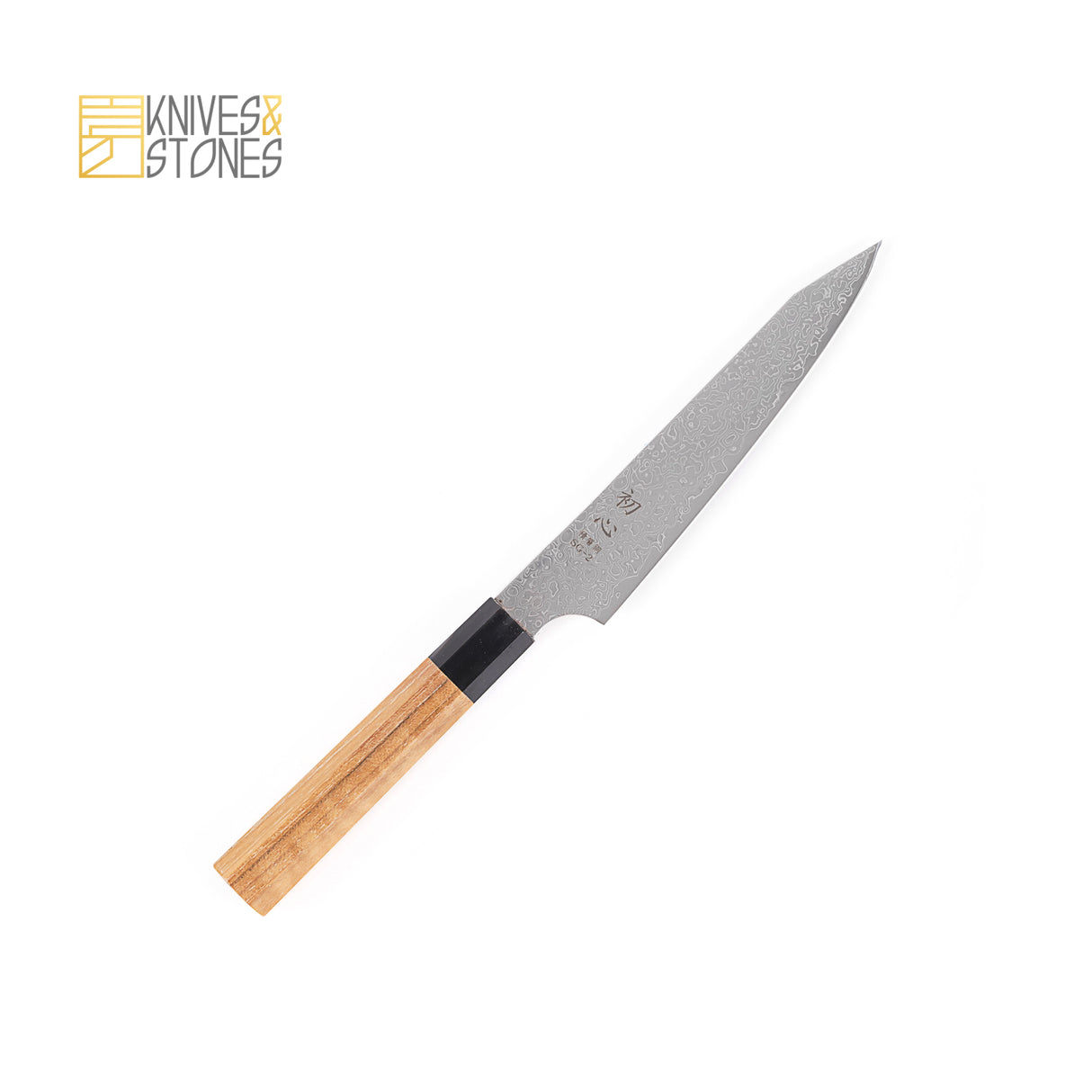 Hatsukokoro SG2 鏡面拋光大馬士革 K-Tip Petty 150 毫米柚木手柄