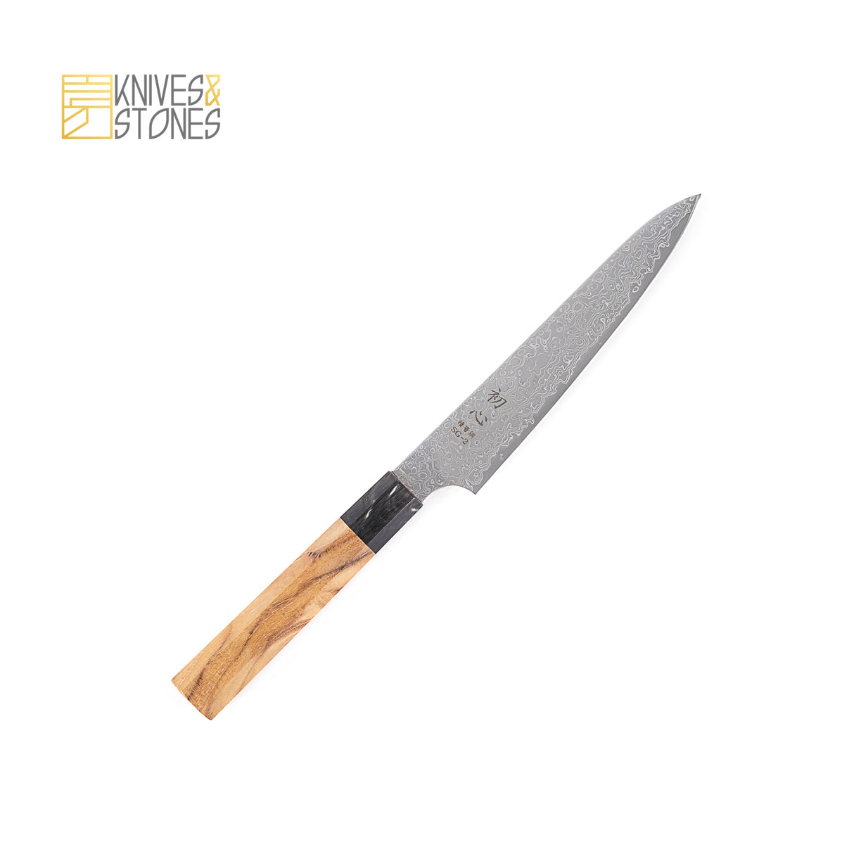 Hatsukokoro SG2 鏡面拋光大馬士革 Petty 150 毫米柚木手柄