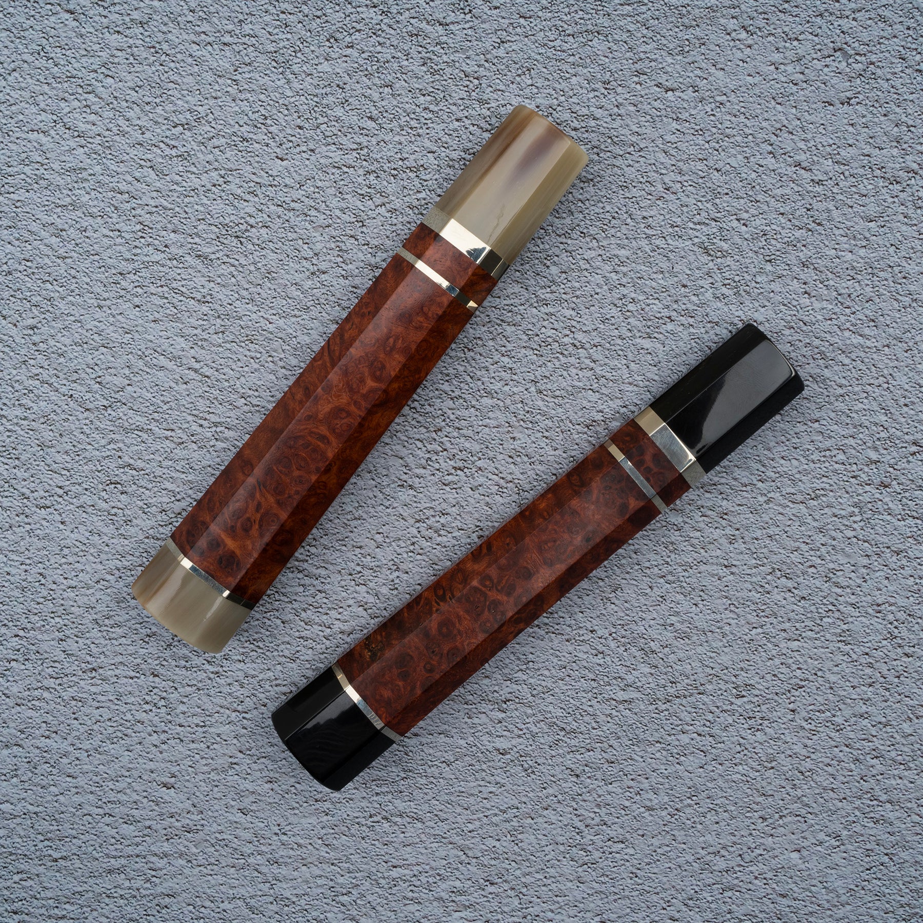 Triple Spacer Amboyna Burl Japanese knife handle