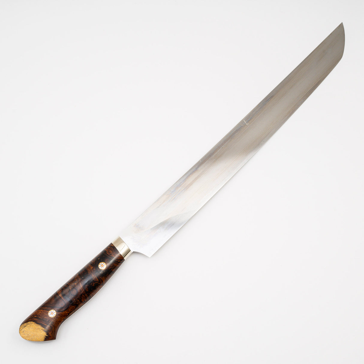 Yoshikazu Ikeda White 3 Honyaki Sakimaru Sujihiki 330mm Wave Hamon Ironwood Handle SP1