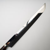 Yoshikazu Ikeda White 3 Honyaki Sakimaru Sujihiki 330mm Wave Hamon Ironwood Handle SP1