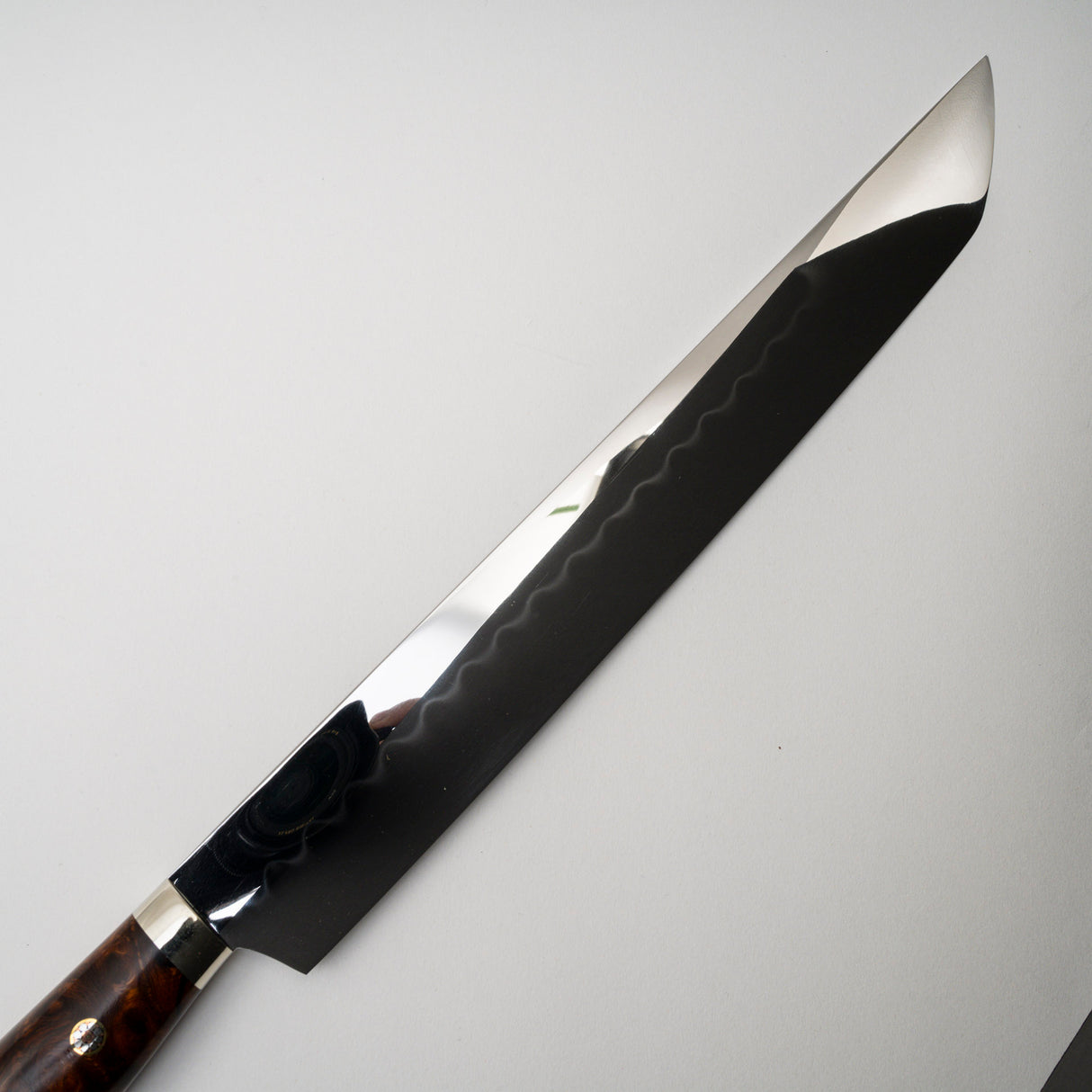 Yoshikazu Ikeda White 3 Honyaki Sakimaru Sujihiki 270mm Wave Hamon Ironwood Handle SP1