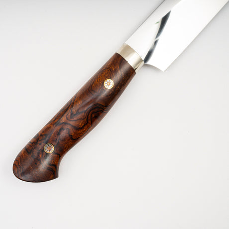 Yoshikazu Ikeda White 3 Honyaki Sakimaru Sujihiki 270mm Mt. Fuji Hamon Ironwood Handle SP2