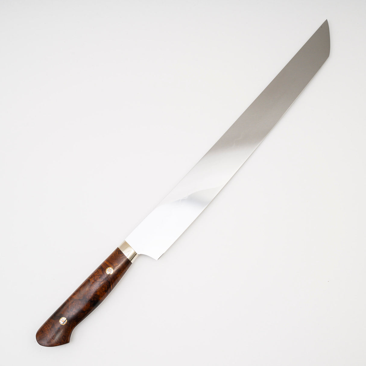 Yoshikazu Ikeda White 3 Honyaki Sakimaru Sujihiki 300mm Wave Hamon Ironwood Handle SP1