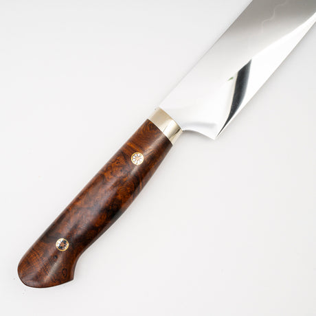 Yoshikazu Ikeda White 3 Honyaki Sakimaru Sujihiki 300mm Wave Hamon Ironwood Handle SP1