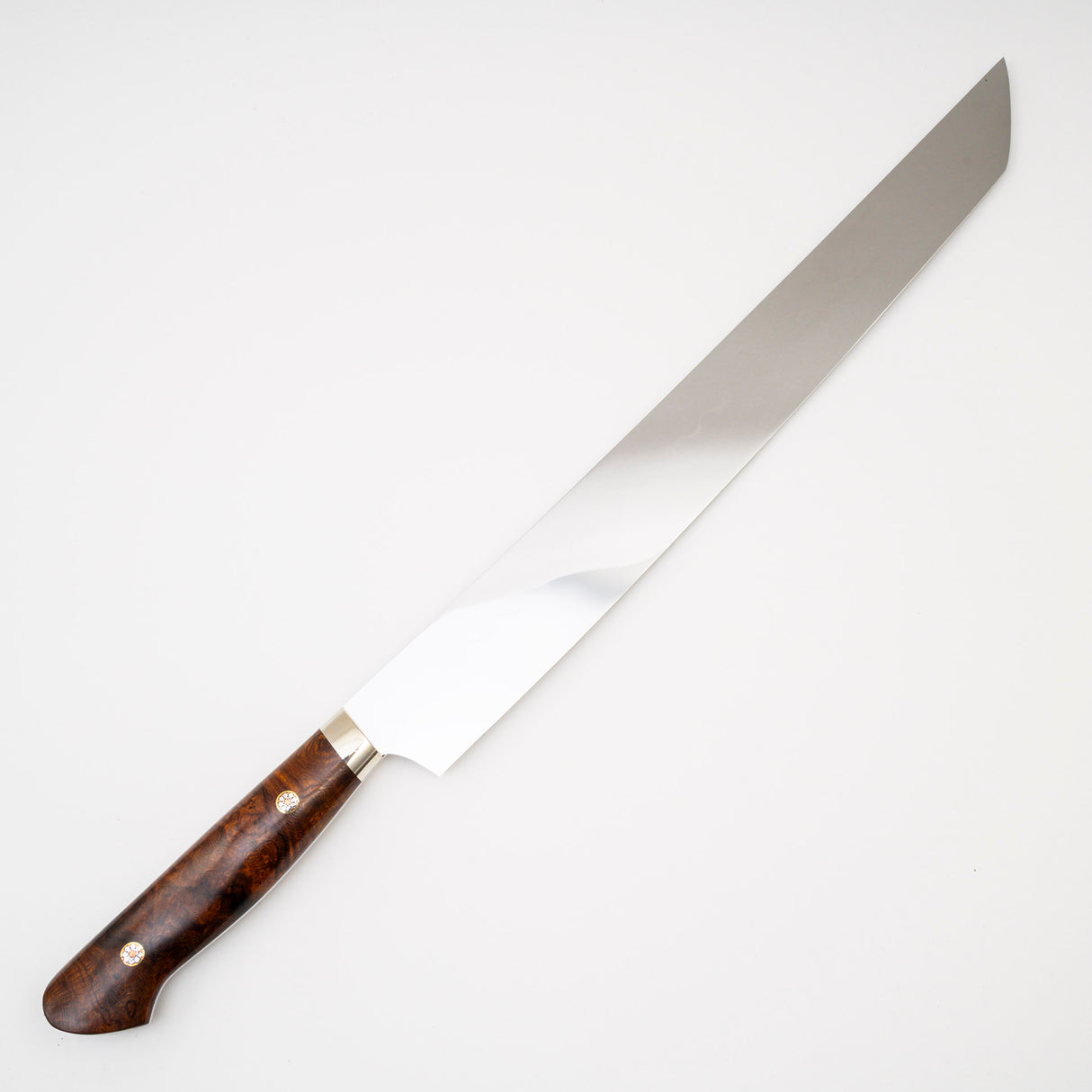 Yoshikazu Ikeda White 3 Honyaki Sakimaru Sujihiki 300mm Wave Hamon Ironwood Handle SP1