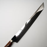 Yoshikazu Ikeda White 3 Honyaki Sakimaru Sujihiki 300mm Wave Hamon Ironwood Handle SP1