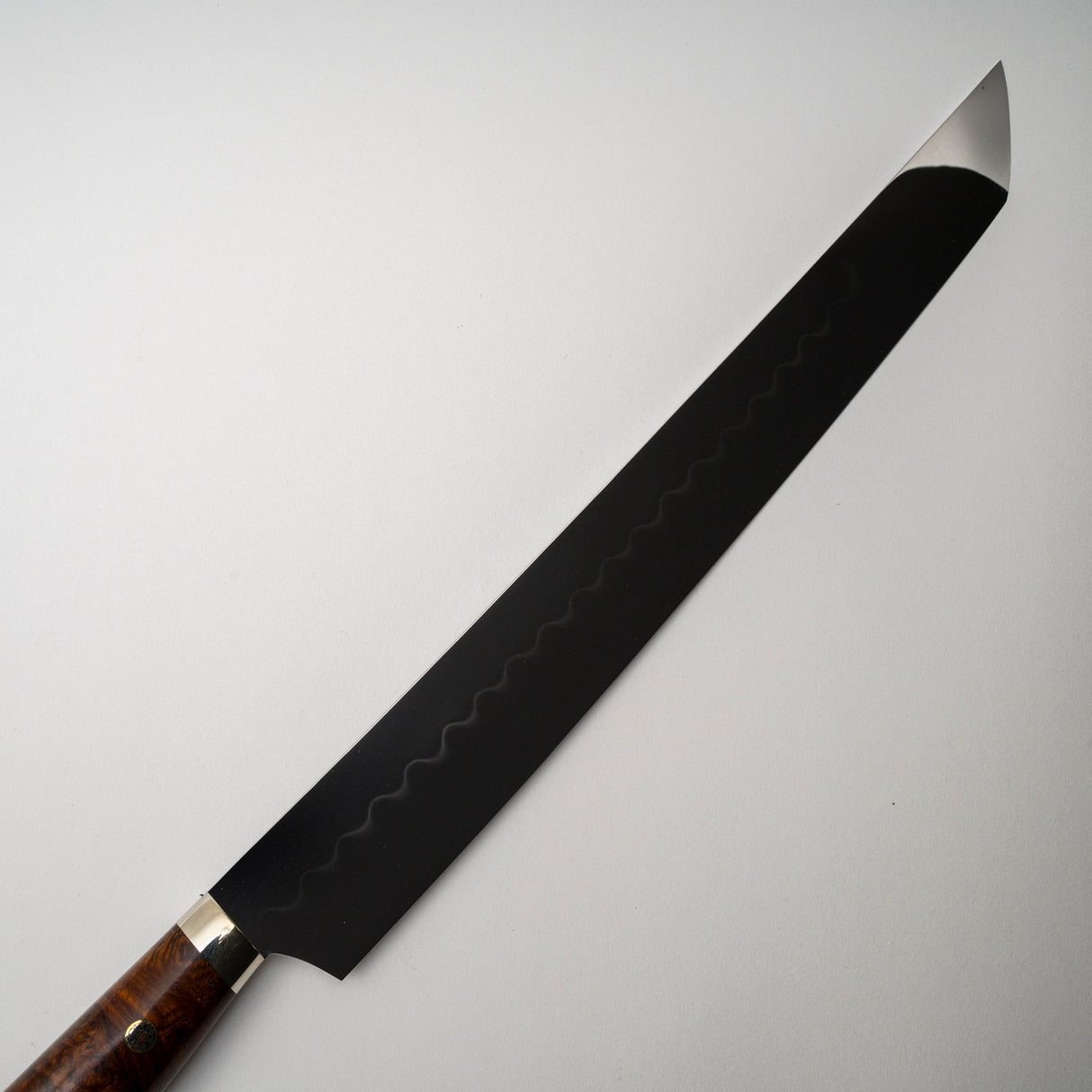 Yoshikazu Ikeda White 3 Honyaki Sakimaru Sujihiki 300mm Wave Hamon Ironwood Handle SP1