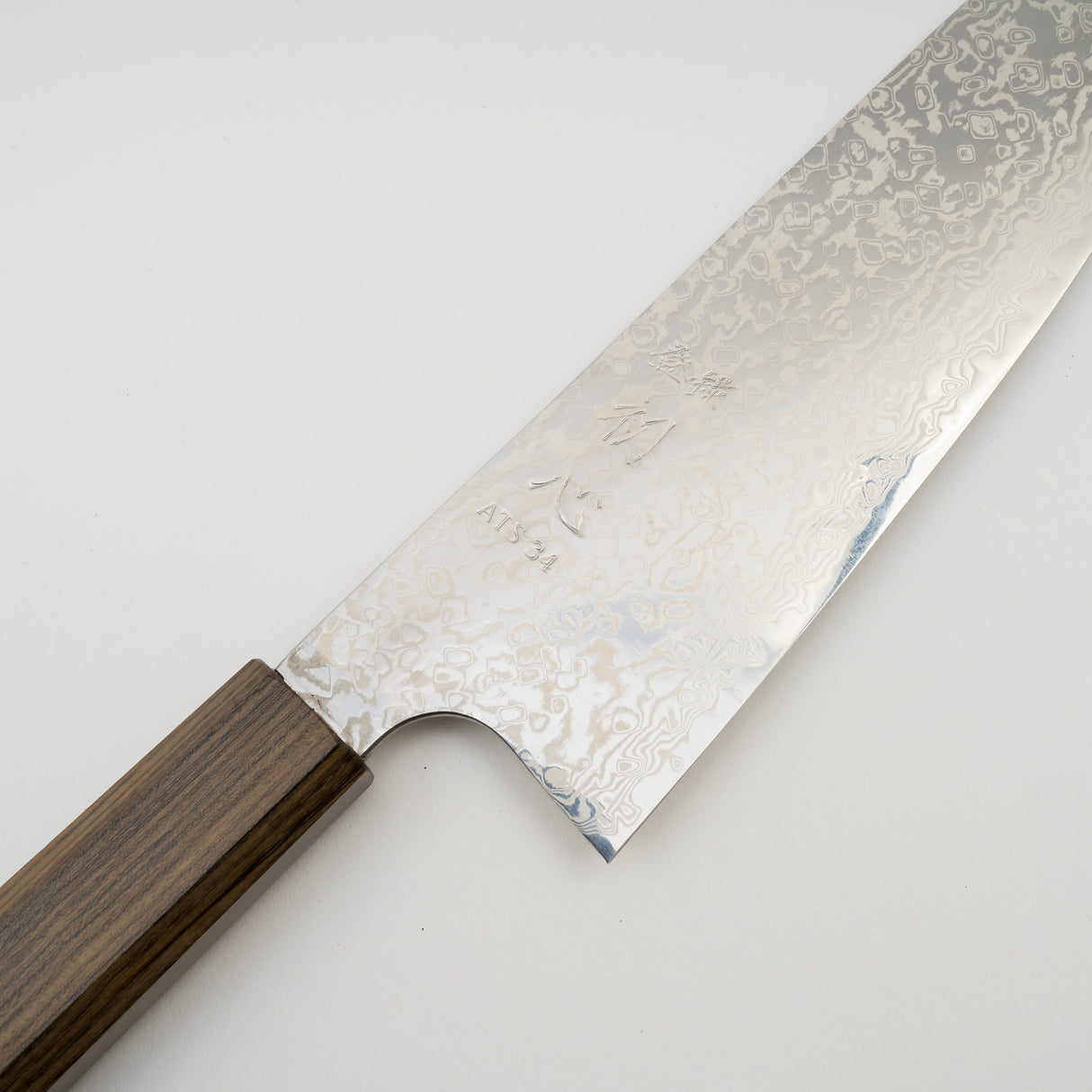 Hatsukokoro Ginga ATS34 Damascus Santoku 180mm