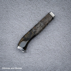 Stabilized Burl Golden Resin Nenox Style WA Handle for Santoku / Bunka / Nakiri