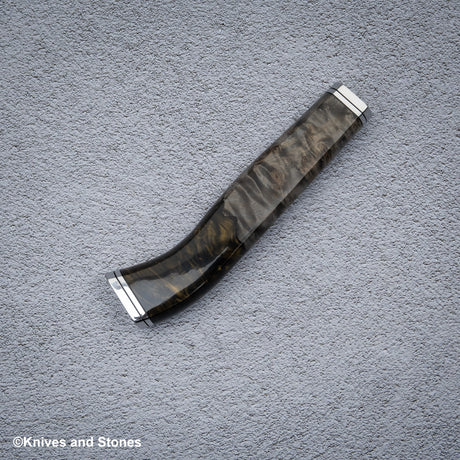 Stabilized Burl Golden Resin Nenox Style WA Handle for Gyuto / Yanagiba
