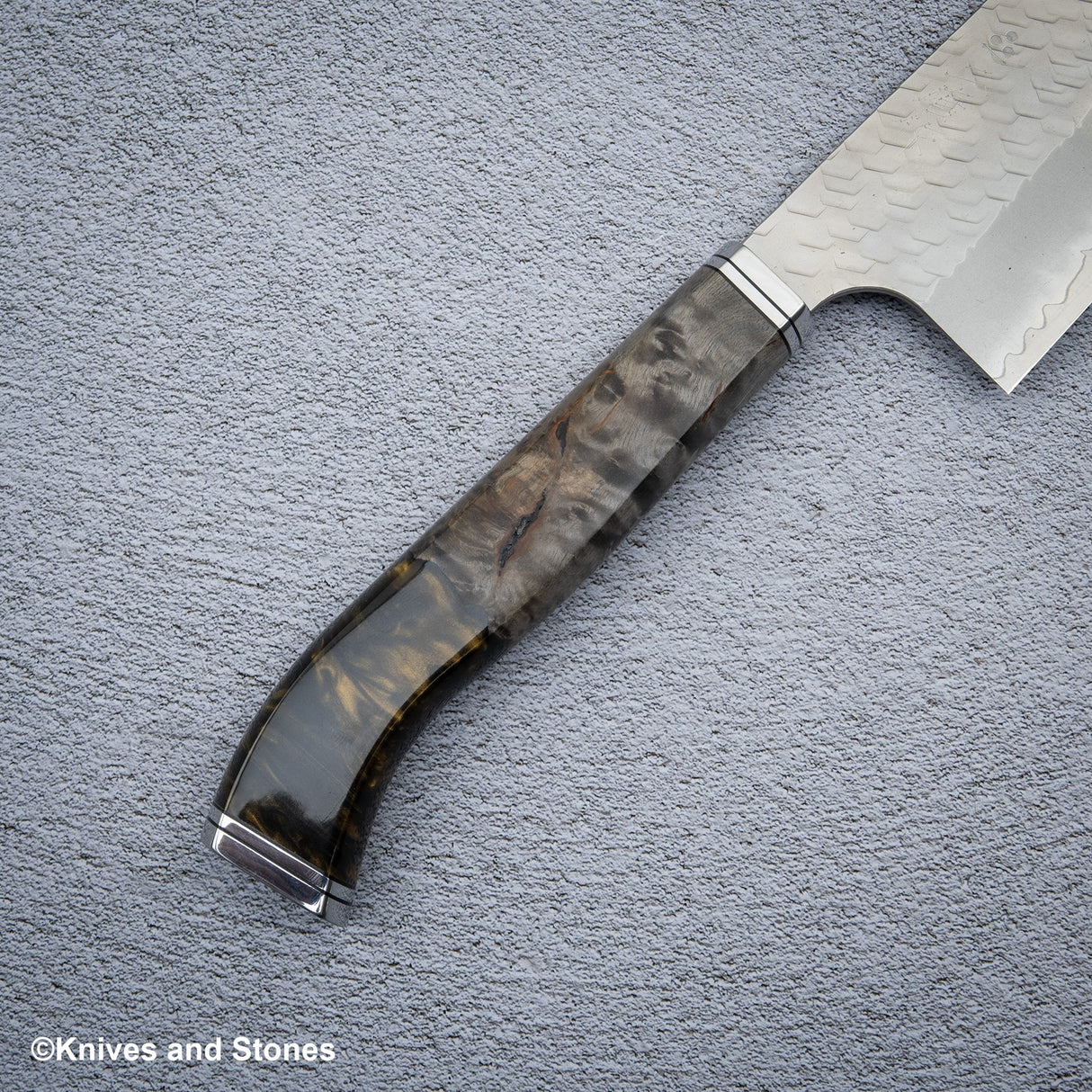Stabilized Burl Golden Resin Nenox Style WA Handle for Gyuto / Yanagiba