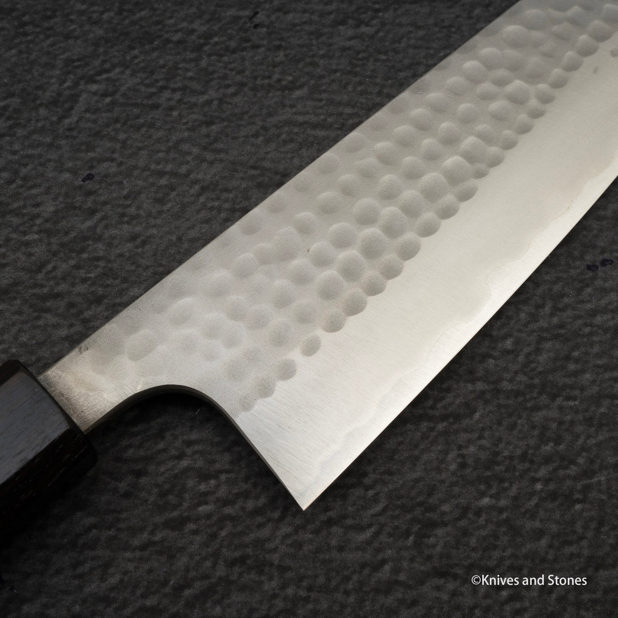 Katsushige Anryu Blue 2 Tsuchime Santoku 170mm Stainless Clad Ebony