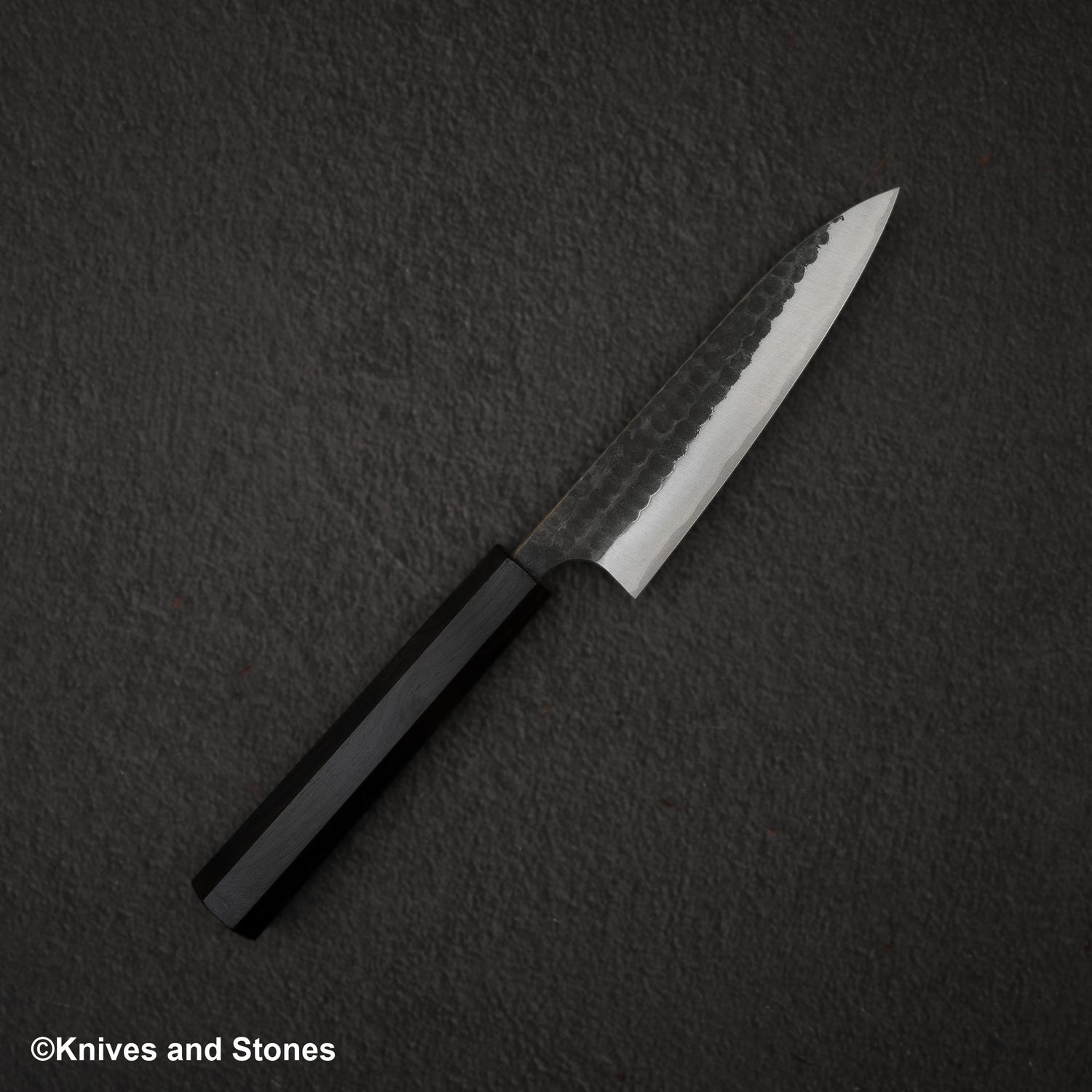 安立青紙超級槌目黑打小刀 120mm 不鏽鋼夾層