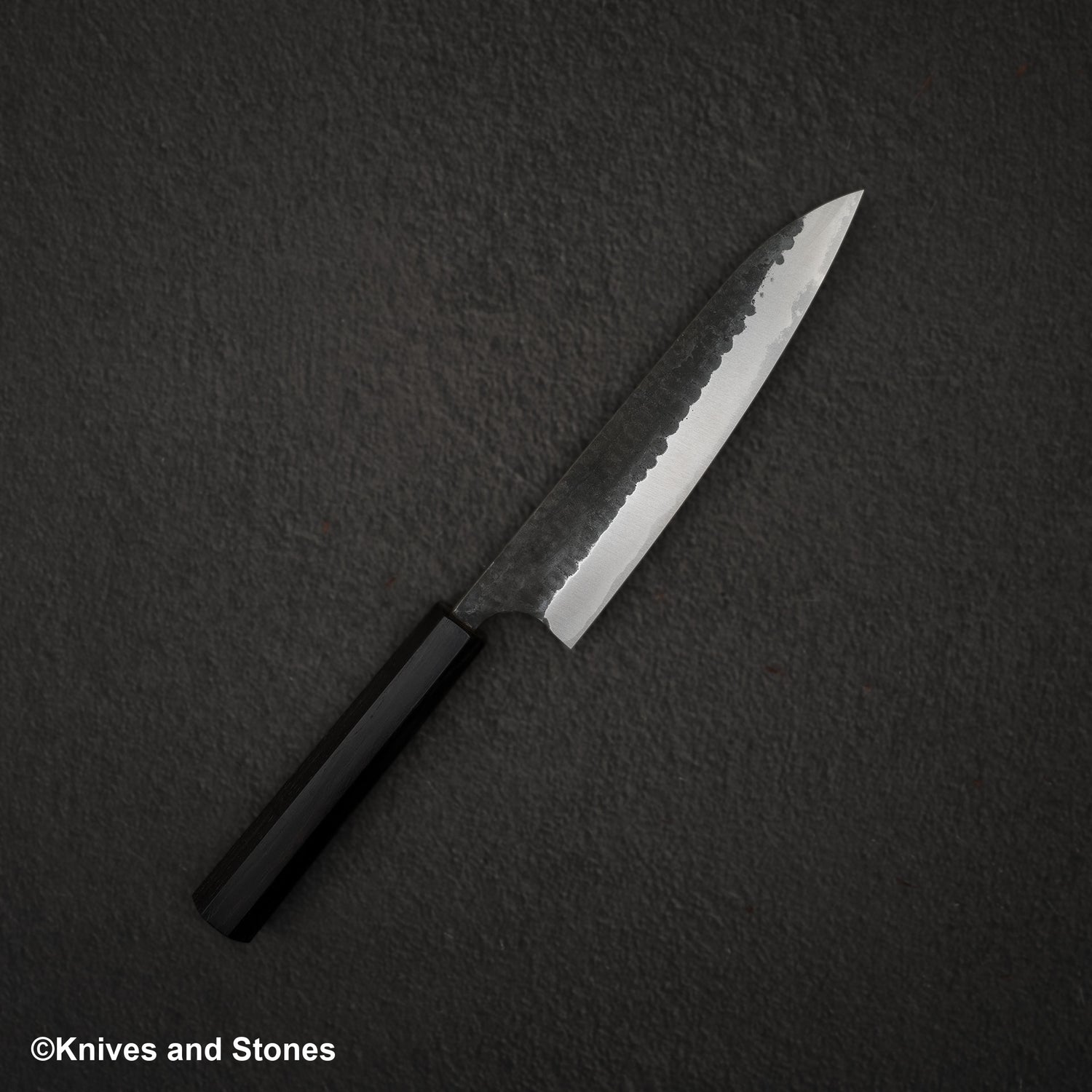 安立青紙超級槌目黑打小刀150mm不鏽鋼夾層