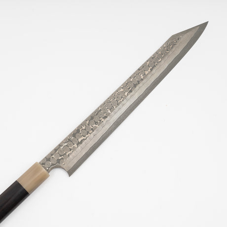 Nigara Anmon Ginsan Damascus K-tipYanagiba 300 mm with Heart Shape Handle