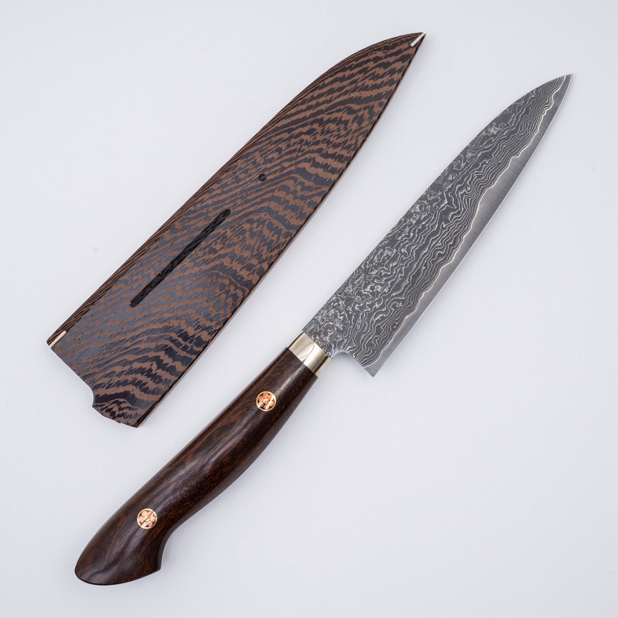 Tanaka R2 Black Damascus Ironwood Petty 135mm