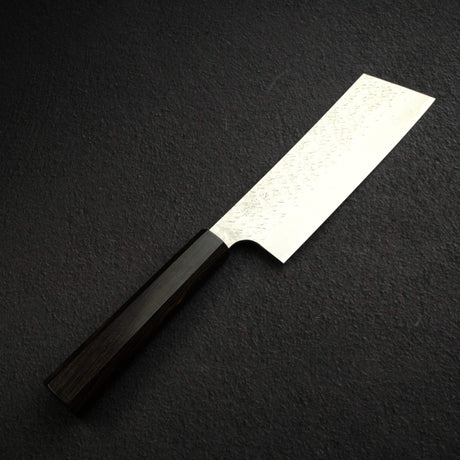 Nigara SPG STRIX Tsuchime Damascus 170mm Nakiri, Ebony Handle