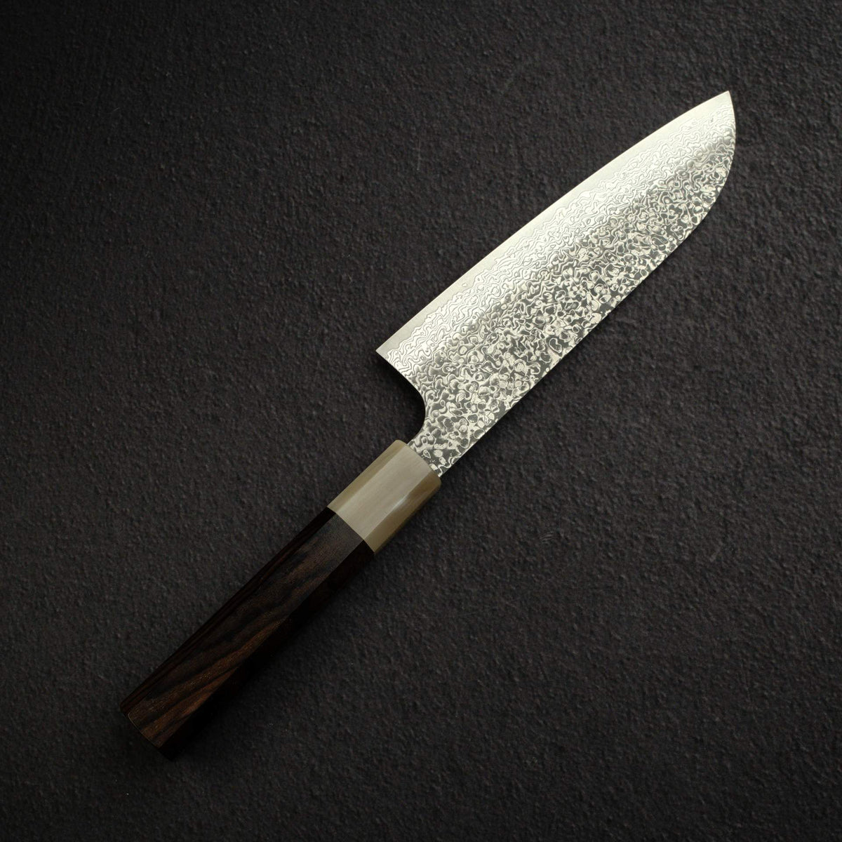 Kei Kobayashi SG2 Damascus Santoku 170mm, Ebony Handle Horn Ferrule