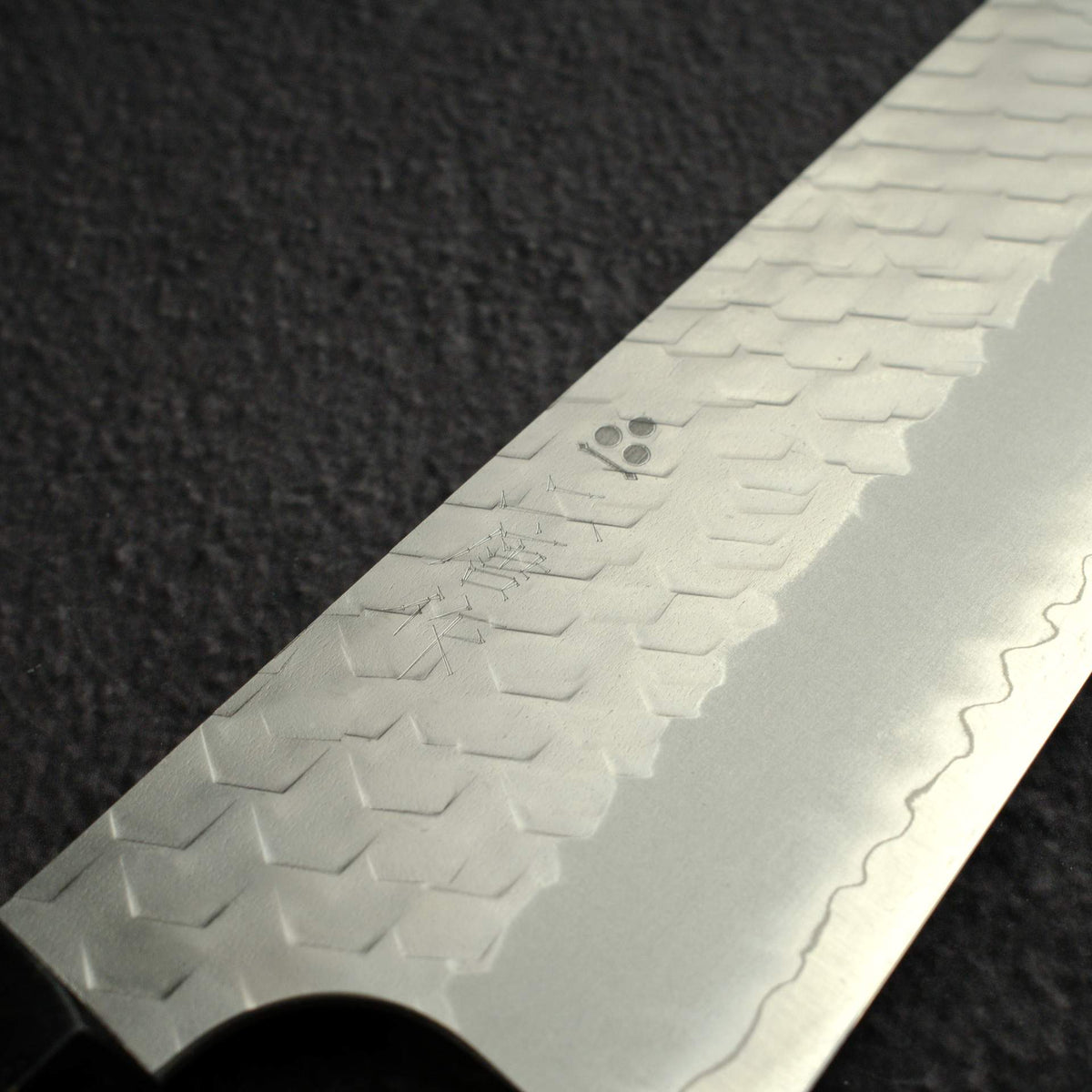 Nigara SG2 Tsuchime Matt Migaki K-tip Gyuto 210mm Ebony