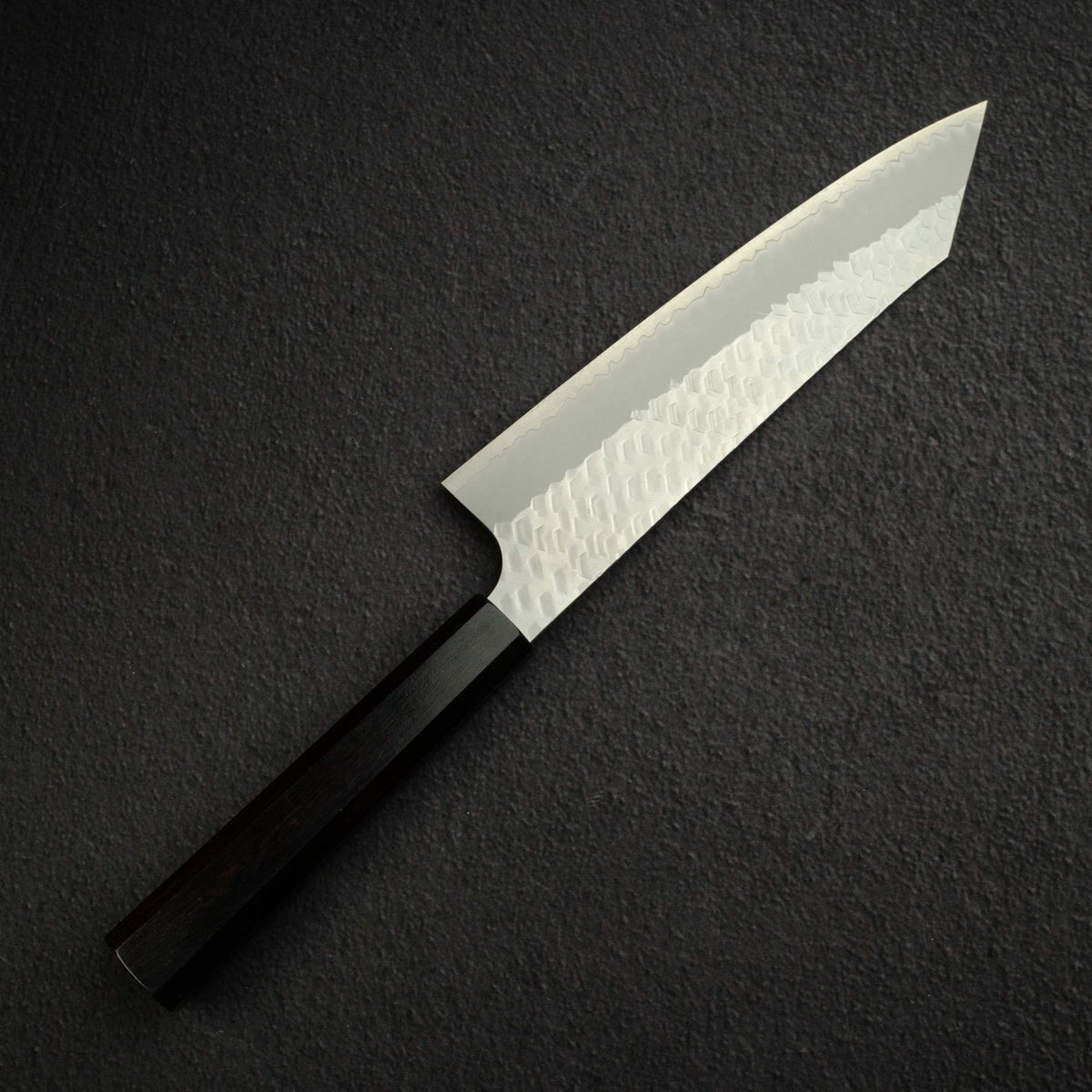 Nigara SG2 Tsuchime Matt Migaki K-tip Gyuto 210mm Ebony