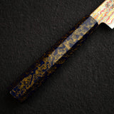 Hatsukokoro Kujaku V-Toku-2 Petty 150mm Rainbow Damascus Finish Purple Urushi