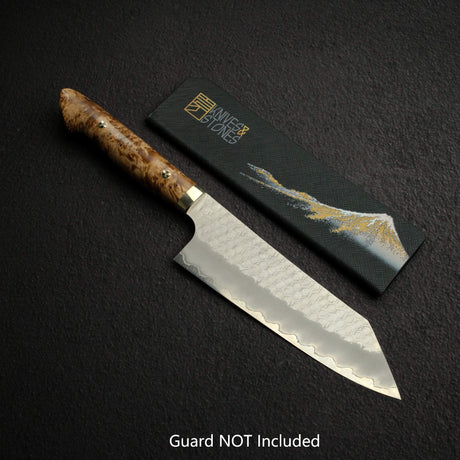Nigara SG2 Tsuchime Matt Migaki Bunka 180mm Western Maple Burl