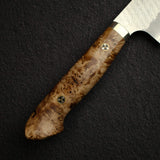 Nigara SG2 Tsuchime Matt Migaki Bunka 180mm Western Maple Burl